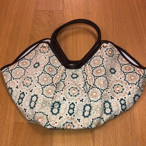 Jimmy Choo Leather Trim Beach Tote